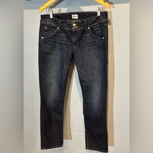 Hudson Women's Collin‎ Flap Skinny Crop Dark Blue Jeans
Size 29